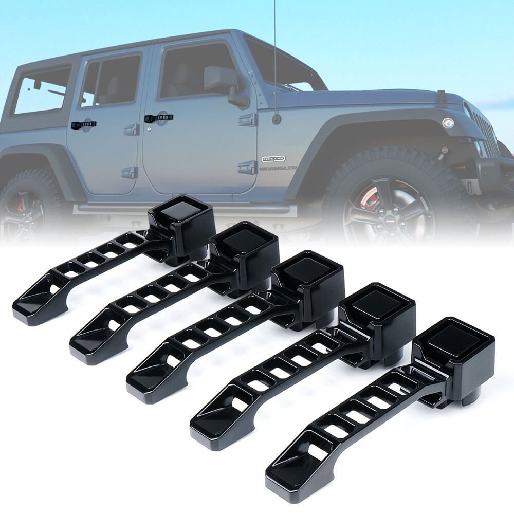 Xprite 5pcs Exterior Door Handles Kit Black Aluminum For 0718 Jeep