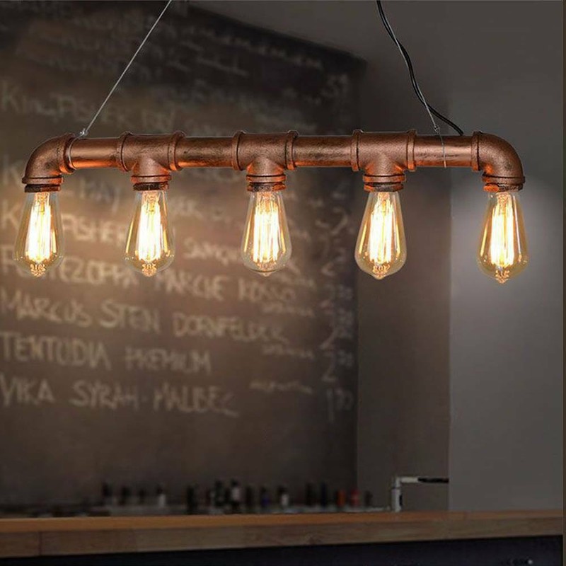 Industrial Vintage Ceiling Lights Metal Pipe Retro Loft Pendant