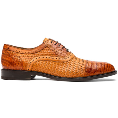 Marco Di Milano Jhon Woven Caiman Crocodile Oxford Navy