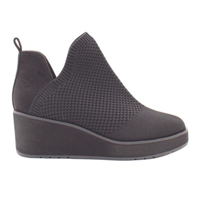 Volatile Albright Round Toe Wedge Booties Womens Black Casual Boots PV318-001