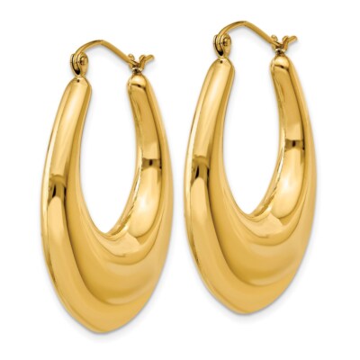 Pre-owned Samajewelers Real 14kt Yellow Gold Polished Hoop Earrings