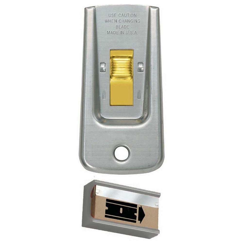 Hyper Tough SAFETY GLASS SCRAPER + 5 RAZOR BLADES 0.009