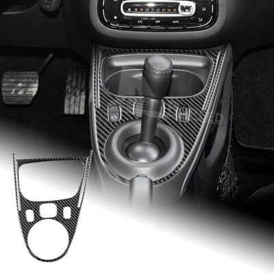 Black Gear Shift Cover Sticker Carbon Fiber For Smart Fortwo Forfour 2016-2019