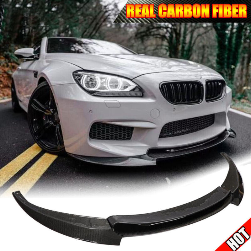 For Bmw 6 Series F06 F12 F13 M6 2014-19 Real Carbon Front Bumper Lip Splitters