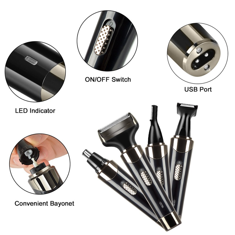 4 in 1 Electric Shaver for Men Women, Rechargeable Razor Waterproof Painless Epi