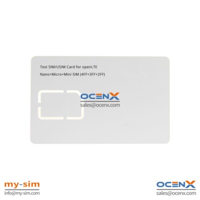 Test SIM/USIM Card for openLTE with Milenage support Programmable SIM