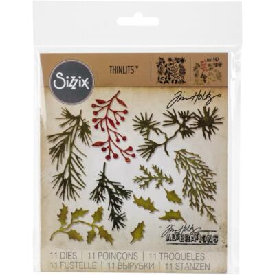 Tim Holtz Alterations ''MINI HOLIDAY GREENS'' Sizzix Thinlits- 11 Dies MSRP $20