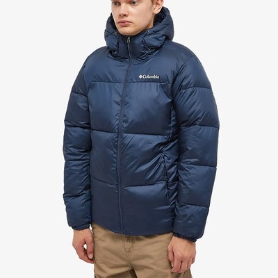

Мужская куртка Columbia Puffect с капюшоном темно-синяя, Синий, Columbia Puffect Hooded Jacket