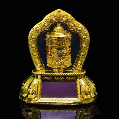 Solar Energy Prayer Wheel For Car Household,no Batteries Pray For Peace Decor 1X