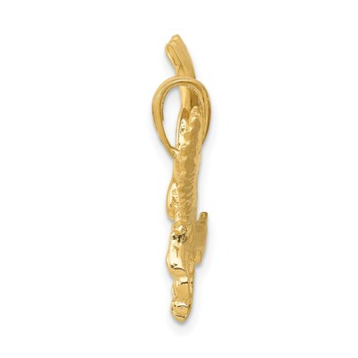 Pre-owned Superdealsforeverything Real 14kt Yellow Gold Solid Polished Eagle Pendant
