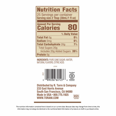 Torani Puremade Syrup, Vanilla, 25.4 Ounces