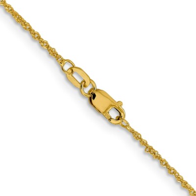 Pre-owned Skyjewelers Real 14kt Yellow Gold 1mm Sparkle Singapore Chain; 18 Inch; Lobster Clasp