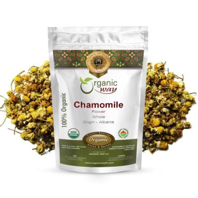 Organic Way Chamomile Flower Whole - Organic, Kosher & USDA Certified