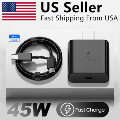 45W Type USB C Super Fast Wall Charger+6ft Cable For Samsung Galaxy S22 S23 S21