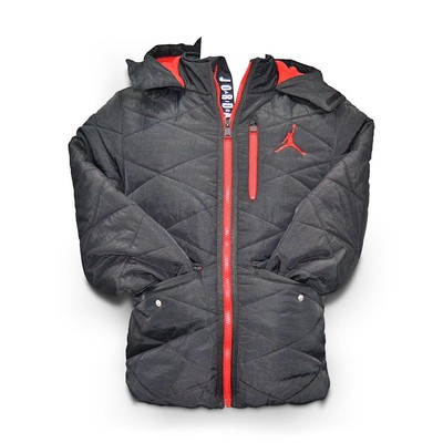 Куртка Nike Jordan Puffer Red с капюшоном на молнии для мальчиков — 95B649 023 — черная