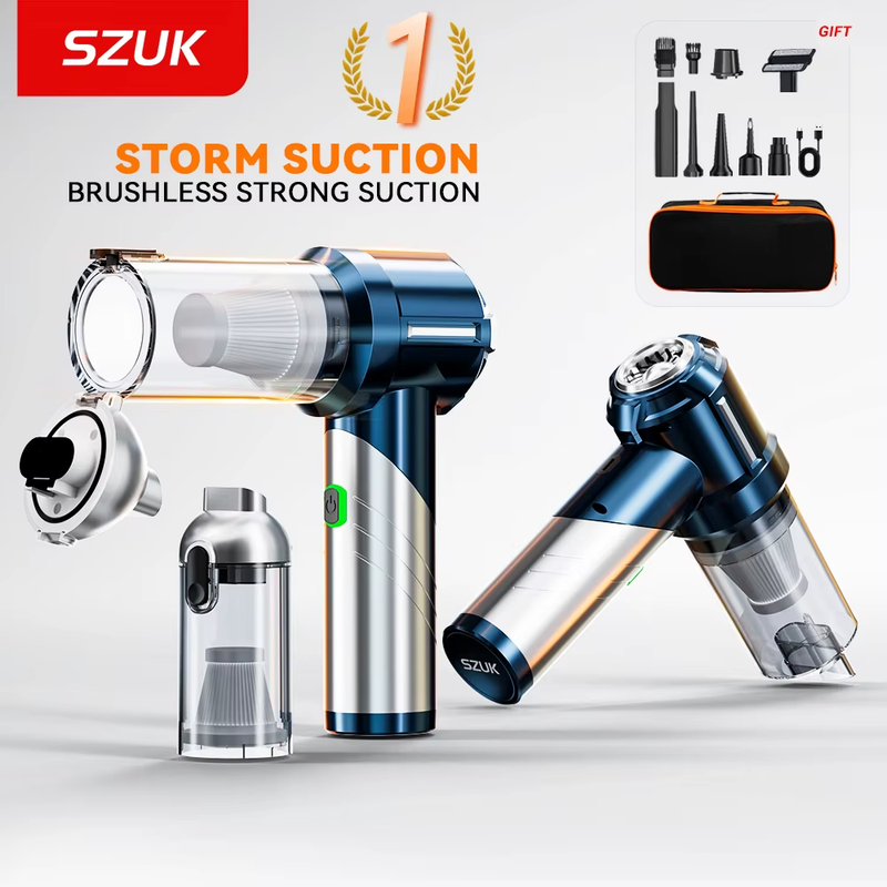 Car Vacuum Cleaner Powerful Cordless Blower HandHeld Foldable Portable Mini Wire