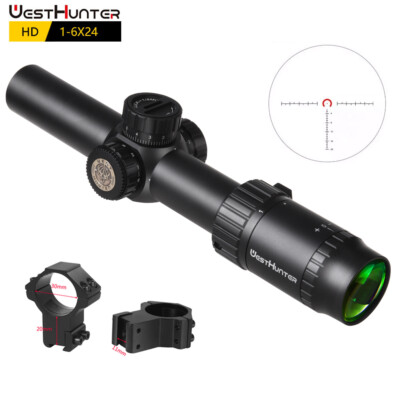 Westhunter HD 1-6x24 IR Rifle Scopes 30mm Hunting Glass Etched Optical Sights