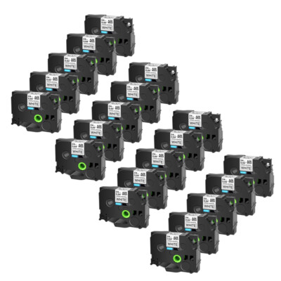 20PK TZ TZe S251 Extra Strength Black on White 0.94'' Tape For Brother PT-2200