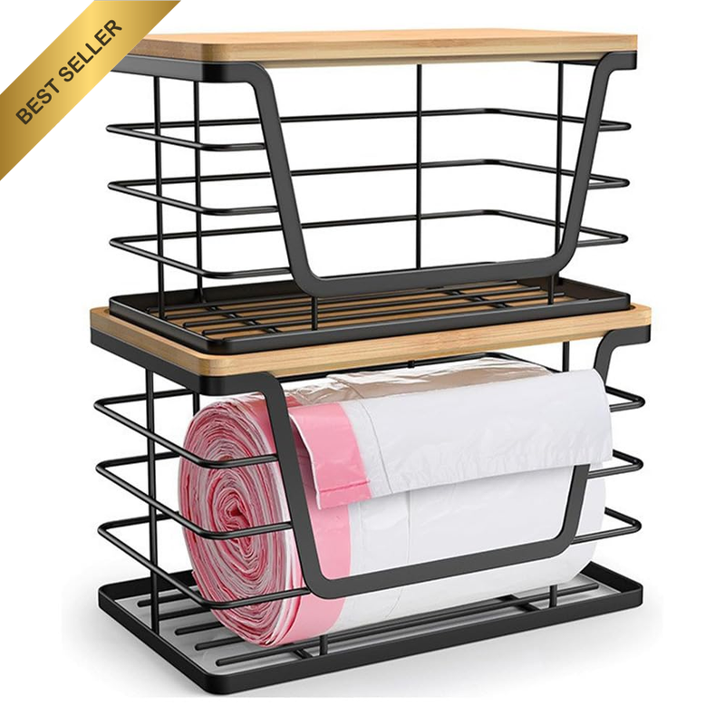 2-Pack Household Trash Bag Rack, Wall-Mounted Fruit, Seasoning, and Sundry Count