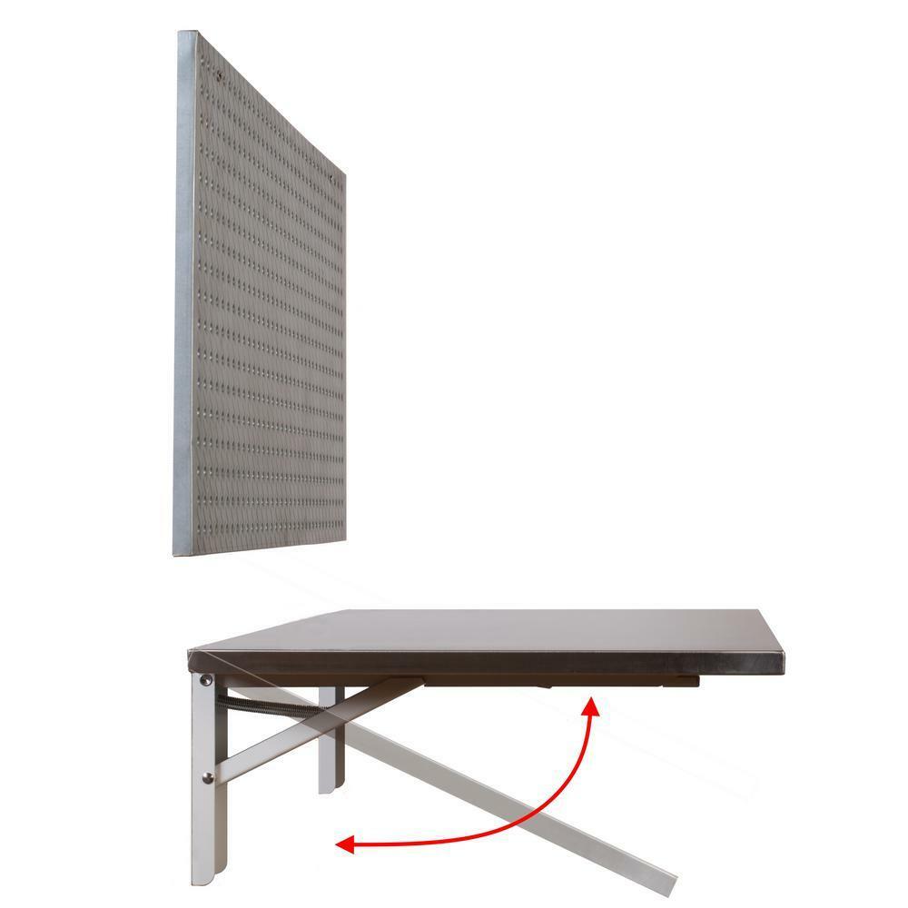 Heavy Duty Folding Stainless Steel Workbench Peg Board Wall Mount