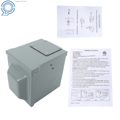 Outdoor Outlet Box 20 Amp GFCI Receptacle with Switch Rainproof