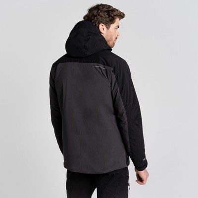Pre-owned Craghoppers Mens Gryffin Thermal Waterproof Jacket In Black/blkpep