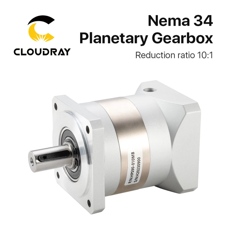 Cloudray Nema34 Ratio 10:1 Planetary Gearbox Motor Speed Reducer with 14mm Input