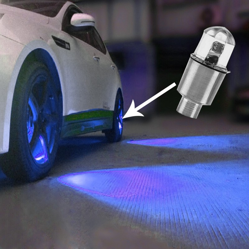 4x Red LED Tire Valve Stem Caps - Auto Wheel Accessories, Waterproof, Easy Install, Universal Fit 9 thumbnail image