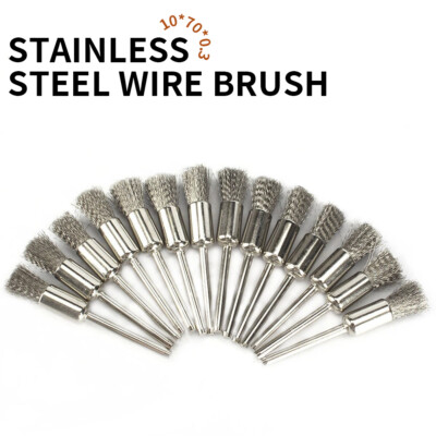 20Pcs Mini Steel Wire Brushes Polishing Wheel Pen Brush Cleaning Grinding Tools