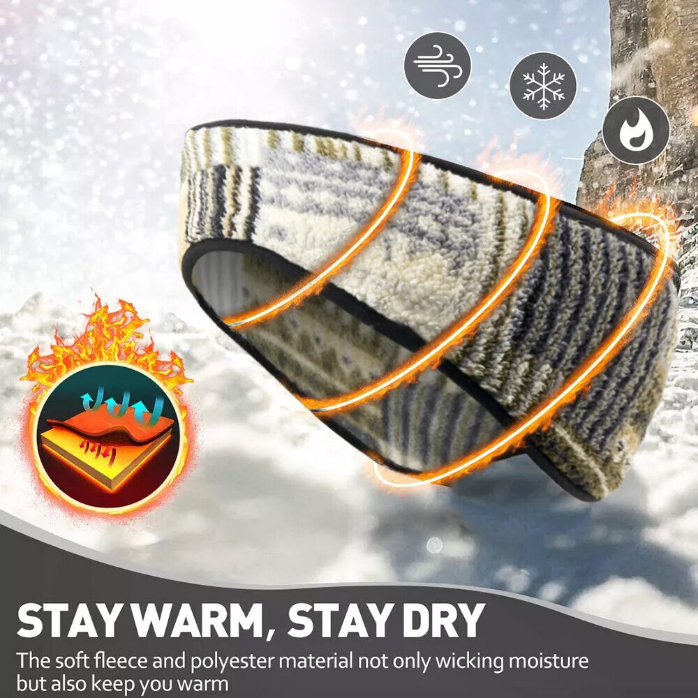 Ear Warmer Cover Headband Winter Fleece Ear Muffs Sports Sweatband for Men Women