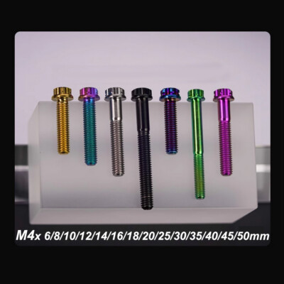 Flange titanium alloy screws Pitch 0.7mm T20 Torx wrench M4x6-50mm Ti Bolts