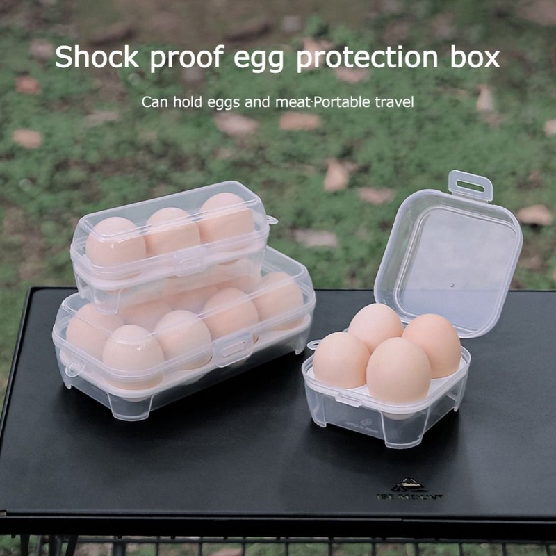 6 Stück Eier-Aufbewahrungsbox Für Kühlschrank – Transparent & Blau, Mit 6 Gittern Pro Box, Stapelbar