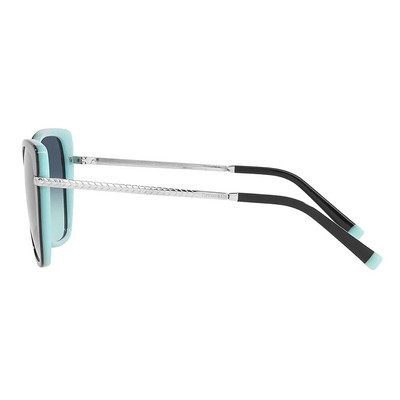 Pre-owned Tiffany & Co . Tf 4190 80559s Black On Tiffany Blue Plastic Sunglasses Blue