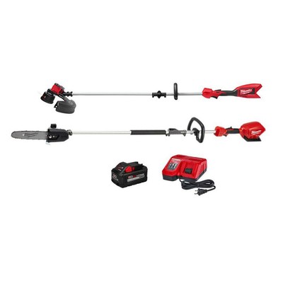 Milwaukee String Trimmer Pole Saw Charger Battery Combo Kit 18-Volt Cordless