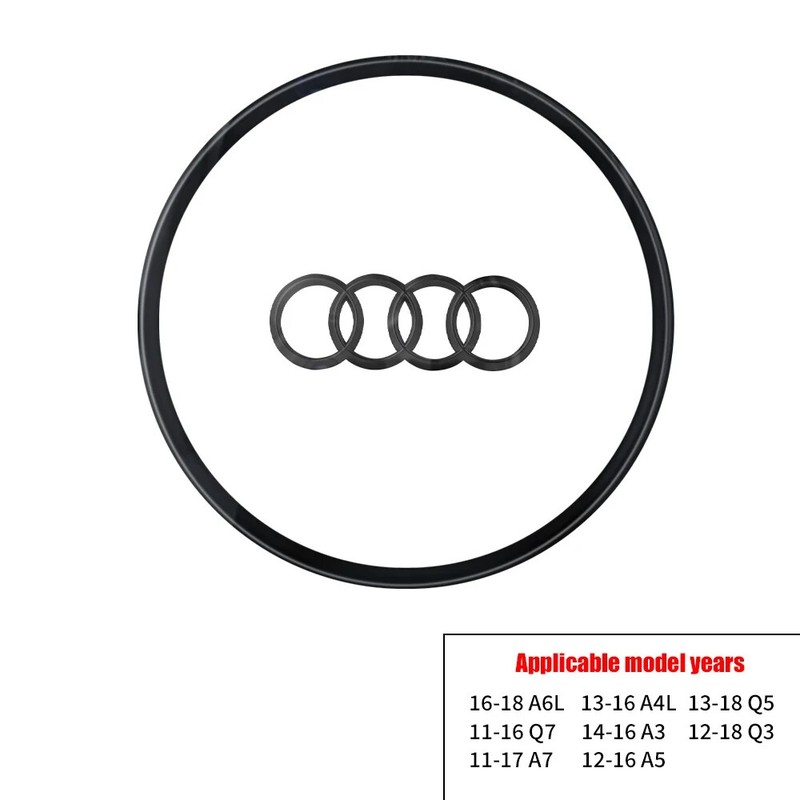 Embleme Noir Central De Volant Logo Pour Audi A6l, Audi A4l, Audi Q5, Audi Q7,