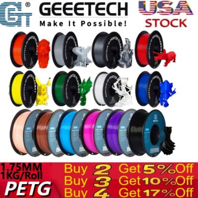 【Buy 3 Get 1 Free,Add 4】GEEETECH 3D Printer Filament PLA/ABS+/PETG/TPU 1.75mm1KG
