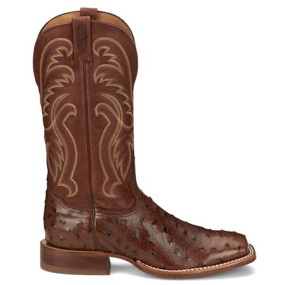 Tony Lama Jacinto Ostrich Square Toe Cowboy Mens Brown Casual Boots EP8268