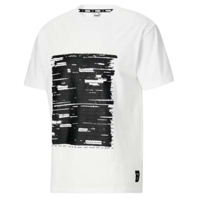 Футболка Puma Mikey Confidential X с круглым вырезом и коротким рукавом, мужские белые повседневные топы
