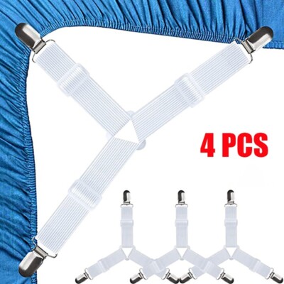 4PCS Sheet Holder Upgraded Sheet Holder Suitable for Bed Corners Non-slip White