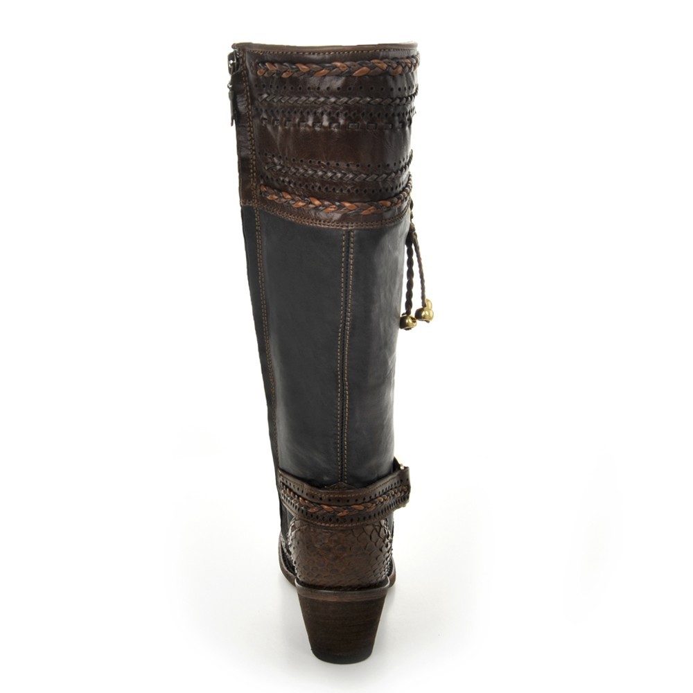 Pre-owned Cuadra Python Boots Women - Handmade By  Boots (2k08ph) In Brown