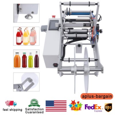 Round Bottle Labeling Equipment Semi-automatic For Glass Plastic Metal Bottles