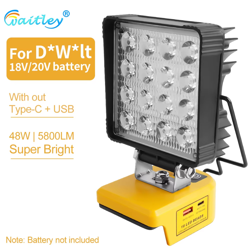 LED Work Light for Makita 18V Battery Portable Outdoors Floodlight Camping lamp