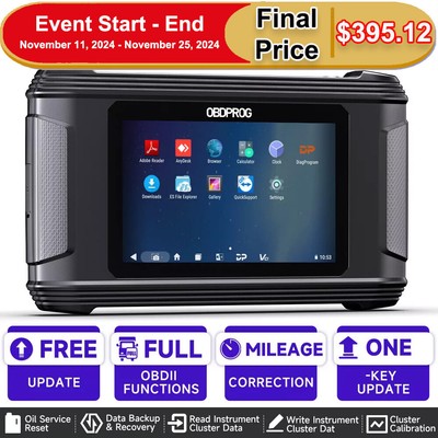 OBDPROG Car Odometer Correction Tool Mileage Adjustment OBD2 Scanner Oil Reset