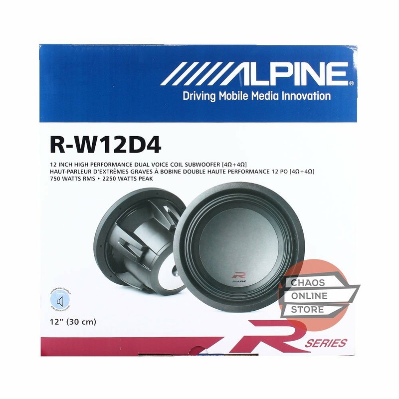 Alpine R-W12D4 12” 2250W Peak High Bass 4 Ohms Dual Voice Coil Car