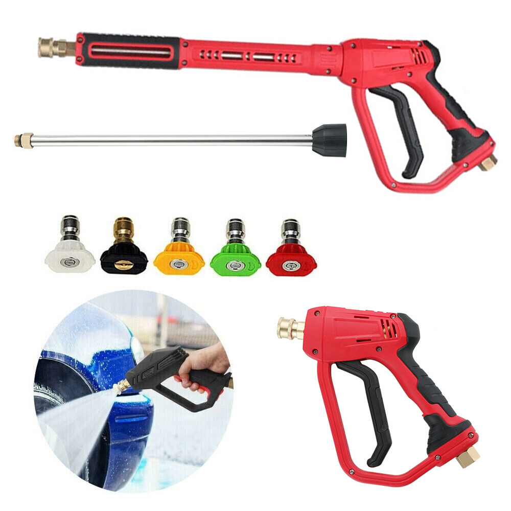 4000PSI High Pressure Power Washer Spray Gun Wand Lance Nozzle Tips Car Washer