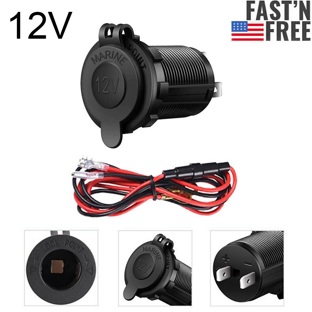 Socket Power Outlet Receptacle Plug For Car Motorcycle