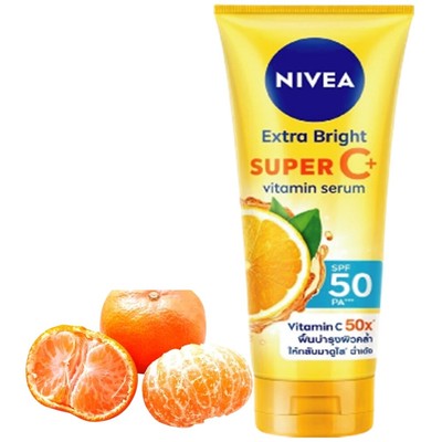 SUNSCREEN Nivea Super Vitamin C Extra Bright Body Serum Whitening SPF50+++320 ml