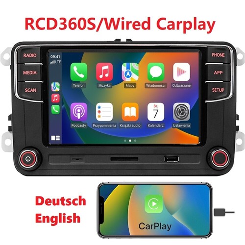 SCUMAXCON Autoradio RCD360S RCD330 Carplay RVC Deutsch Für VW Golf Passat Caddy