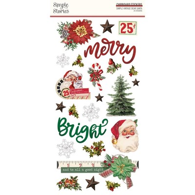Simple Stories DEAR SANTA 6x12 Chipboard Stickers 24 pcs #20821