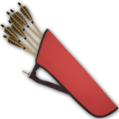ARCHERY SYNTHETIC LEATHER FOUR TUBES SIDE//HIP//BELT ARROW QUIVER SAQ122 L//H BLACK